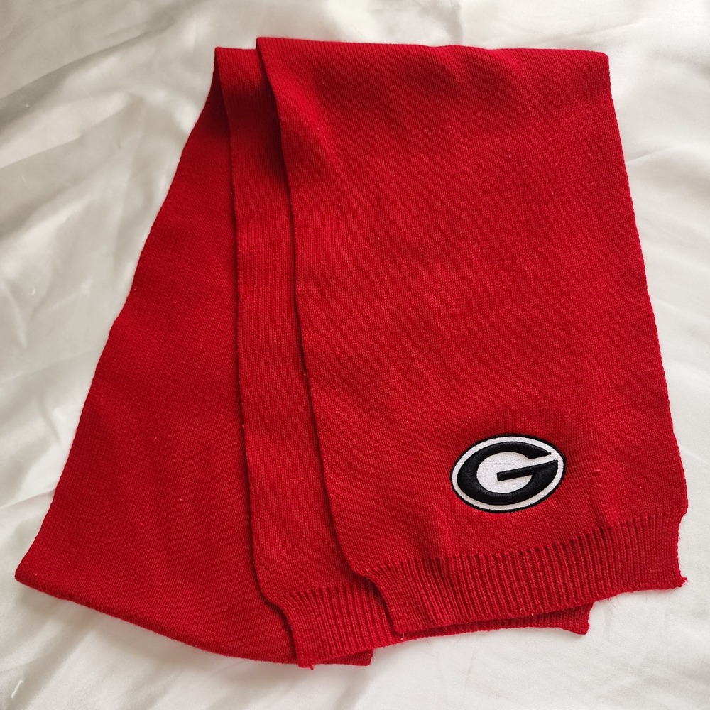 Georgia Bulldogs Scarf NCAA Red Knit Embroidered G Logo Captivating Headgear UGA